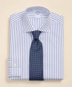 Pure Supima® Cotton English Spread Collar, Striped Dress Shirt
