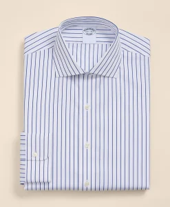 Pure Supima® Cotton English Spread Collar, Striped Dress Shirt