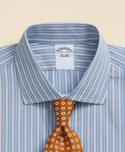 Pure Supima® Cotton Regular-Finish English Spread Collar, Ground Stripe Dress Shirt