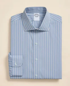 Pure Supima® Cotton Regular-Finish English Spread Collar, Ground Stripe Dress Shirt