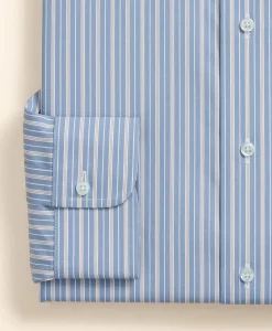 Pure Supima® Cotton Regular-Finish English Spread Collar, Ground Stripe Dress Shirt