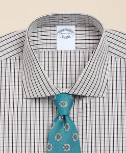 Pure Supima® Cotton Regular-Finish English Spread Collar, Check Dress Shirt
