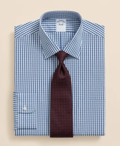 Pure Supima® Cotton Regular-Finish Ainsley Collar, Check Dress Shirt