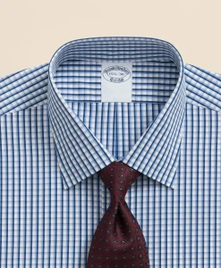 Pure Supima® Cotton Regular-Finish Ainsley Collar, Check Dress Shirt