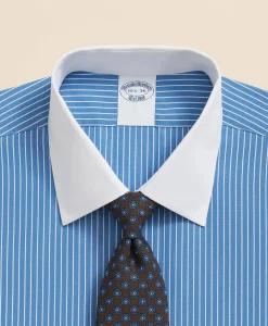 Pure Supima® Cotton Regular-Finish Ainsley Collar, Ground Stripe Dress Shirt