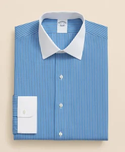 Pure Supima® Cotton Regular-Finish Ainsley Collar, Ground Stripe Dress Shirt
