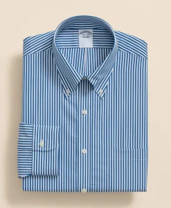 Pure Supima® Cotton Regular-Finish Polo Button Down Collar, Candy Stripe Dress Shirt