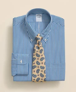 Pure Supima® Cotton Regular-Finish Polo Button Down Collar, Candy Stripe Dress Shirt