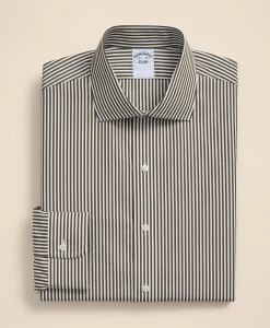 Pure Supima® Cotton Regular-Finish English Spread Collar, Stripe Dress Shirt