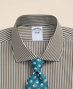 Pure Supima® Cotton Regular-Finish English Spread Collar, Stripe Dress Shirt