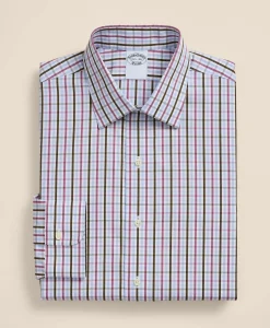 Pure Supima® Cotton Regular-Finish Ainsley Collar, Check Dress Shirt