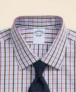 Pure Supima® Cotton Regular-Finish Ainsley Collar, Check Dress Shirt