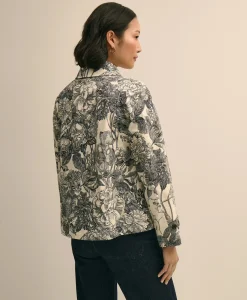 Relaxed Cotton Twill Floral Jacket