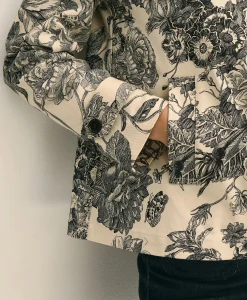 Relaxed Cotton Twill Floral Jacket
