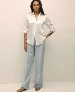 Relaxed Utility Blouse in Washable Silk