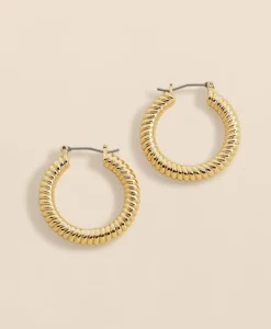Rope Twist Gold-Toned Hoop Earrings