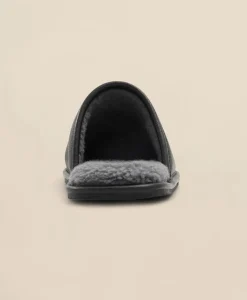 Shearling Lined Leather Slippers