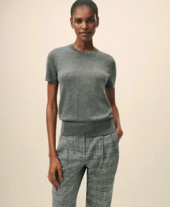 Short-Sleeve Shell Sweater in Cashmere