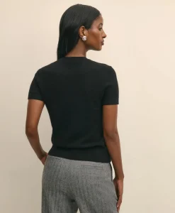 Short-Sleeve Shell Sweater in Cashmere