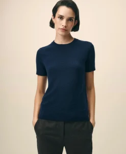 Short-Sleeve Shell Sweater in Cashmere