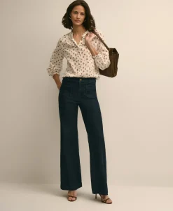 Silk-Cotton Floral Print Blouse