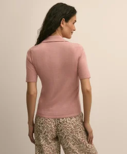 Silk-Cotton Polo Sweater