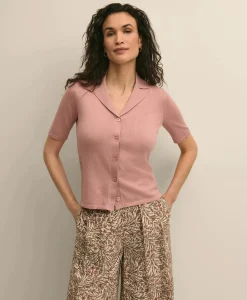 Silk-Cotton Polo Sweater