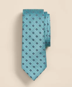 Silk Flower Dot Foulard Tie