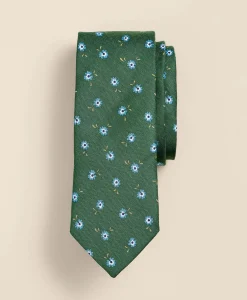 Silk-Linen Flower Tie