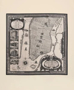 Silk Neckerchief in Map Print