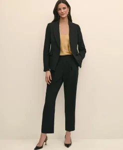 Single-Breasted Peak Lapel Jacket in Fine Twill Stretch Crepe
