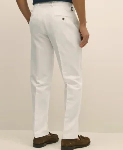 Slim Fit Cotton-Linen Herringbone Single-Pleat Suit Pants