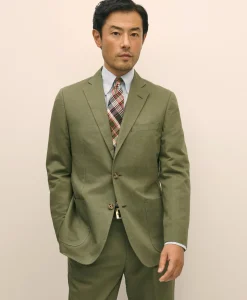 Slim Fit Fine Twill Washed Linen-Cotton Suit Jacket