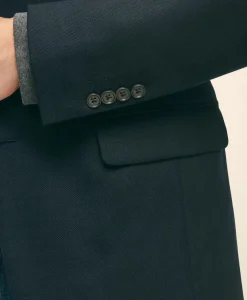 Slim Fit Stretch Wool Hopsack Blazer