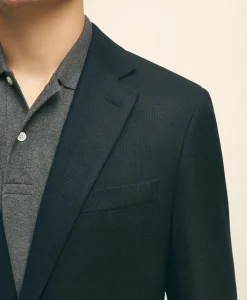 Slim Fit Stretch Wool Hopsack Blazer