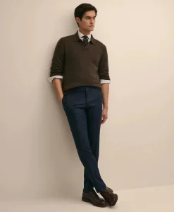 Slim Fit Wool Flannel Dress Pants