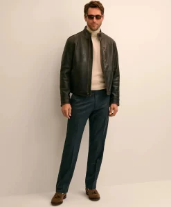 Slim Fit Wool Flannel Dress Pants