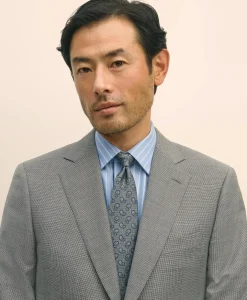 Slim Fit Wool Mini Houndstooth 1818 Suit