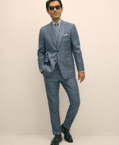 Slim Fit Wool Overcheck 1818 Suit