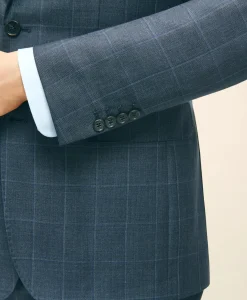 Slim Fit Wool Windowpane 1818 Suit
