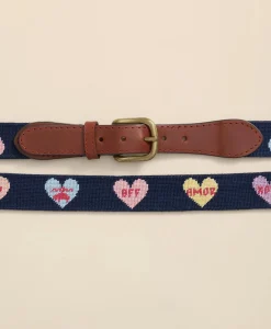 Smathers & Branson Needlepoint Candy Heart Belt