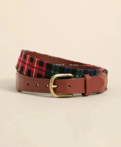 Smathers & Branson Needlepoint Plaid Belt