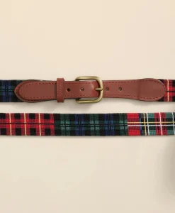 Smathers & Branson Needlepoint Plaid Belt