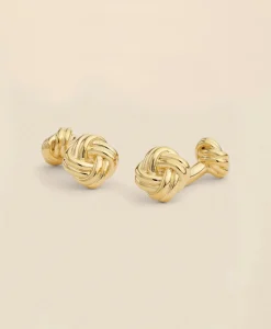 Sterling Silver Gold-Plated Knot Cufflinks