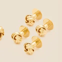Sterling Silver Gold-Plated Knot Cufflinks