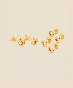 Sterling Silver Gold-Plated Knot Cufflinks