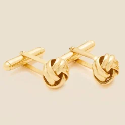 Sterling Silver Gold-Plated Knot Cufflinks