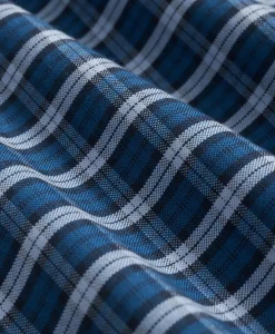 Stretch Cotton Non-Iron Oxford Polo Button Down Collar, Mini Tartan Shirt