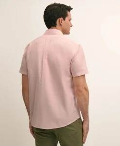 Stretch Cotton Non-iron Oxford Polo Button Down, Short Sleeve Sport Shirt