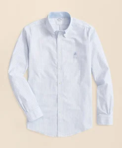 Stretch Non-Iron Oxford Button-Down Collar, Bengal Stripe Sport Shirt